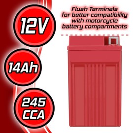 YTX14-BS battery for KYMCO MyRoad 700i Xciting 500Ri 500Ri ABS, 4 Year Warranty