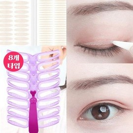 8-Piece Eyebrow Template Set, Large Capacity Double Eyelid Tape 120-Pack / 눈썹 그리기틀 8종세트 대용량 쌍커플 테이프 120개입