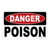 Danger Poison Stickers - Small 2.5 in x 1.5 in