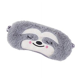 Gray Cute Sloth Sleeping Mask, Soft Fluffy Plush Blindfold Funny Novelty Animal Sleep Mask Eye Cover Eyeshade for Kids Girls Boys Women Men Night Nap Travel Meditation Sleep and Snoring