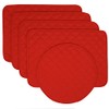 Sweet Pea Linens Solid Red Quilted Rectangle Placemats - Set