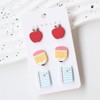 3PC Creative Teacher Acrylic Mini Stud Earrings Set Cute School