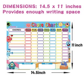 Chore Chart for Kids Dry Erase Reward Chart Reusable Self-Adhesive Behavior Chart for School Home Classroom 8 Pack