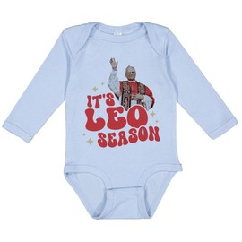 TATY Kids It's Leo Season Pope Leo XIV Long Sleeve Baby Infant One Piece Bodysuit 12 Months Light Blue