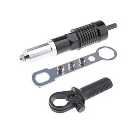 Electric Rivet Gun Conversion Connector Adapter Riveted Joint Riveter Insert Attachment with Non-Slip Handle Wrench Kit