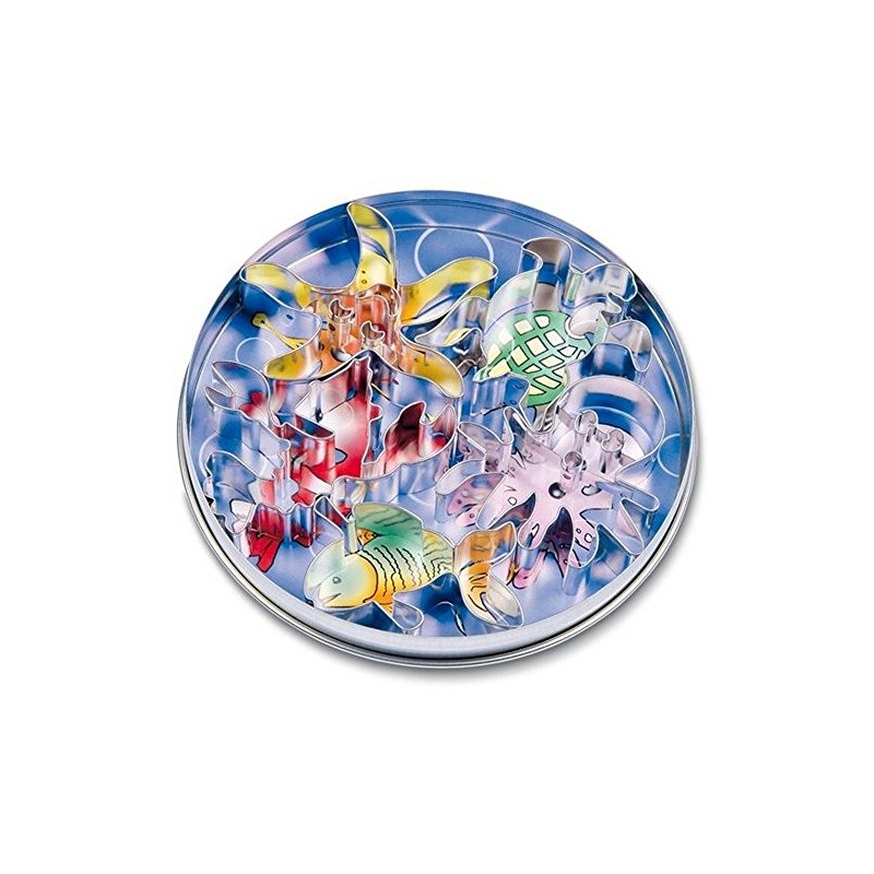 Staedter 5 Sea Animals Cookie Cutter Set, Tinplate Stainless Steel,