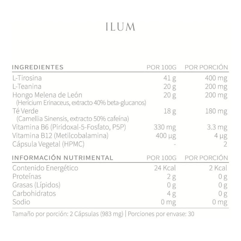 Ilum De Oxomio, Mezcla Nootrópica Que Energiza La Mente.