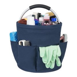 Jaffzora Cleaning Bucket Organiser Caddy, Cushioned Bag for Cleaning Products Organiser, Under Sink Storage for Cleaning Supplies with Handle,Blue