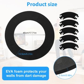 DASIAUTOEM Dart Catch Ring Surround, Surround Protective Ring, Surround Collection Ring, Dart Backboard, Dart Surround Lightweight EVA Dartboards Surround for Diameter 45 cm Dartboard, Total Diameter