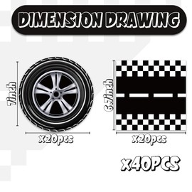 40pcs Race Car Party Supplies,include 20 Dessert plate and 20 Napkin,Racing Car Race Track Party Plate Napkin Set,Used for Racing Sports Party Decoration (black)