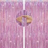 jijAcraft Pink Tinsel Curtain Glitter Party Background, Pink Tinsel Curtains, Pastel Foils Fringe Curtain Party Streamers for Unicorn, Mermaid, Fairy, Princess, Theme Party Decorations