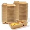 100 Pack Paper Food Serving Trays, 2 Compartment Nacho Boat