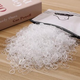 Elastic Hair Rubber Bands, 2500 pcs Soft Ponytail Elastics Holders Small Hair Ties for Blond Kids Baby Girls Toddler Infants Hair No Crease Damage No Hurt Thin Easy to dismantle Mini TPU Tie (Clear)
