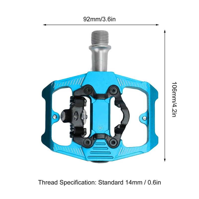 Dual Function Bicycle Pedal Flat Clipless Cleats 3 Sealed Bearings