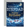 Step Dad Birthday Card - Starry Night Moon Clouds -
