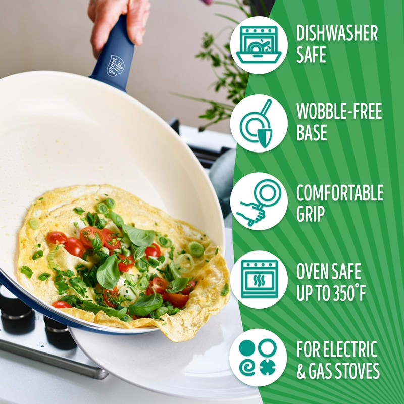GreenLife Soft Grip Healthy Ceramic Nonstick 12 Piece Cookware Pots