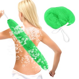 YATCHA One Pieces, African Net Sponge, Exfoliating Body Scrubber, Clean Nylon Scrub Towel, Wash Cloths for Showering, Colorful(Green