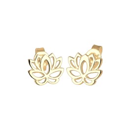 Elli Women's Earrings Lotus Flower Flower Filigree in 925 Sterling Silver, Sterling Silver, No Gemstone