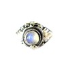 Rainbow Moonstone (light color) Poison Ring Bali Sterling Silver Locket