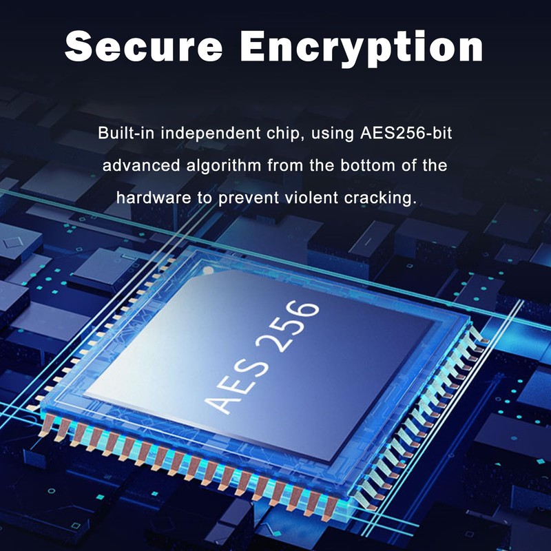 xinyee Encrypted USB Drive Secure USB Flash Drive 64GB AES256-bit