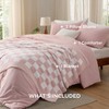 Bedsure King Comforter Set with Checkered Throw Blanket for Couch