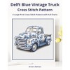 Delft Blue Vintage Truck Cross-Stitch Pattern: A Large Print Cross-Stitch