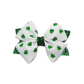 St. Patrick's Day Shamrock Green Hair Bows Alligator Clips hairpin hair accessory (F75-St. Patrick's J)