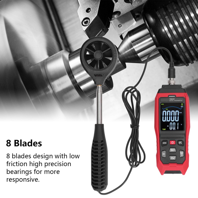Portable Digital Anemometer Handheld Air Flow Velocity Tester Wind Speed