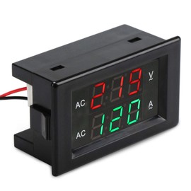 DROK 0.39" LED Multimeter AC 500V 200A Dual Display Voltmeter Ammeter AC Voltage Meter Panel Ammeter with 2-Wire Digital Ammeter Voltmeter Tester