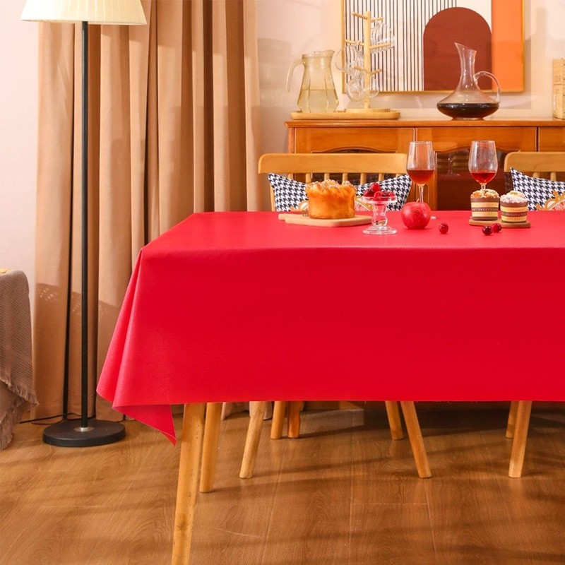 MEMOFYND 2 Pcs Red Tablecloths And 4 Pcs Tablecloth Clips,