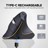JOMAA Ergonomic Wireless Bluetooth Vertical Silent Mouse, Rechargeable with Backlight