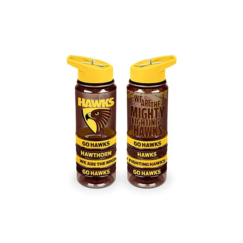 Hawthorn Hawks AFL Tritan Drink Bottle with Wrist Bands and