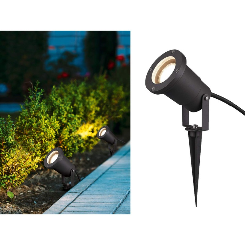 Pivoting Garden Spotlight with Ground Spike and 5 Metre Connection