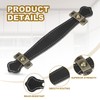 PATIKIL 6" Leather Drawer Pulls with Iron Sheet, 2 Pcs