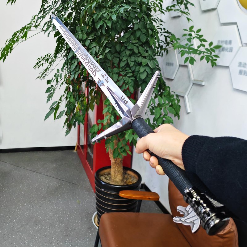 Medieval White Wolf Silver Steel Sword Metal Two Handed Replica