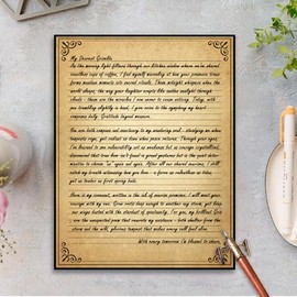 Papel rayado vintage con diseño de borde antiguo, 50 hojas, papel de papelería para escribir cartas, 100 gsm, 11 x 8.5 pulgadas, papelería envejecida 