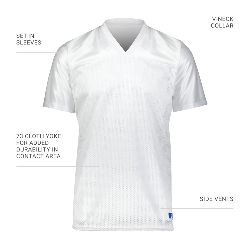 Russell Athletic Youth Solid Flag Football Jersey, White L