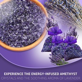 Full Moon Energy Bathed Amethyst Crystals in Organza Sachet Bag - Reiki-Treated for Calming & Grounding, Enhanced Spiritual Insight, Intuitive Growth & Deep Meditation - 1pc by Moonwater Elixirs