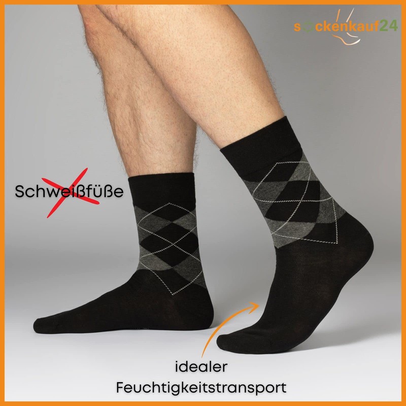 Sockenkauf24 25349 Men’s Socks Checked Cotton – 6 Pairs -