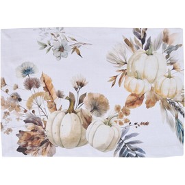 Park Designs Autumn Harvest Placemat Set of 4, Colorful White Botanical Place Settings for Fall and Thanksgiving Table Decor, Pumpkin Patch Table Mats with Floral Design, 100% Cotton Machine Washable
