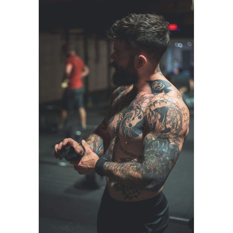 BEAR GRIP - Crossfit Grip (Leather Black 3 Hole integrated