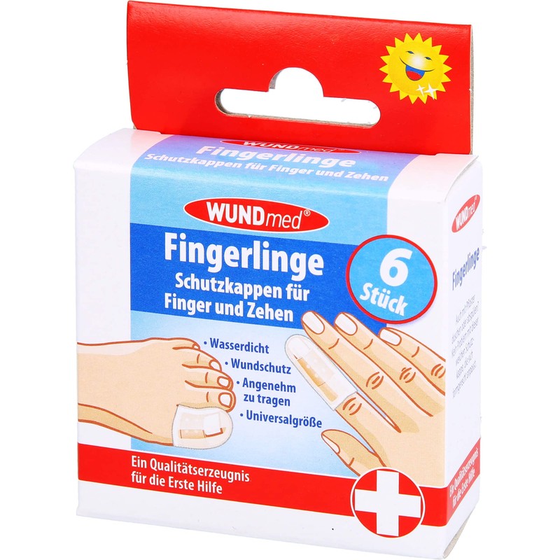 FINGERLING Protective Caps for Fingers and Toes. Pack of 6)