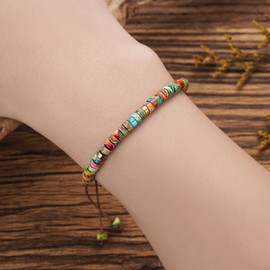 Inspirational Bracelets for Women - Natural Colorful Imperial Jasper Stone Beaded Healing Jewelry Adjustable Spiritual Gifts for Anxiety Relief, Positive Energy Birthday Christmas Gift for Her - Always Remember Bracelets