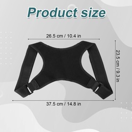 Gosknor Back Posture Corrector, Adjustable Black Support Brace for Men and Women Brace Corrector for Improving Back and Neck Posture