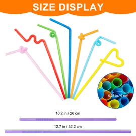 1000 Pack Colorful Flexible Plastic Straws