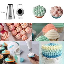 Tabiger Large Piping Tips, 6-Pack Cake Piping Nozzles Kit Stainless Steel Icing Piping Tips Large Nozzles Set Cake Decorating Tools for Baking DIY Cream Cake Cupcake