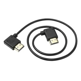 Uonecn 8K HDMI 2.1 Cable for Atomos Ninja V, 48Gbps Ultra High Speed Thin HDMI Cable, Left Angle to Right Angle Short HDMI Cable for Sony A7IV, Z-CAM F6, Red Dolby Atmos, 8K/4K TV, Laptop 50 cm / 19.7