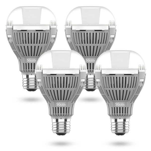 SGLEDs 4 Pack A19 LED Bulb 150W Equivalent 5000K Bright White 2200 Lumens Light Bulb 16W Enclosed Fixture Rated Bulbs Non-Dimmable E26 Medium Base