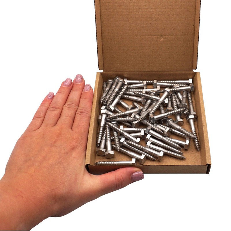 SKIR'CO (Pack of 50) A2 Stainless Steel Hexagon Wood Screws