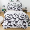 lishjekee 3Pieces Black White Dinosaur Duvet Cover Twin Kids Dinosaur